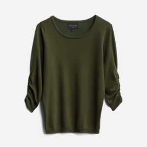 Markle Ruched 3Q Sleeve Pullover
